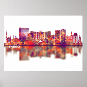 Poster Fargo North Dakota Skyline