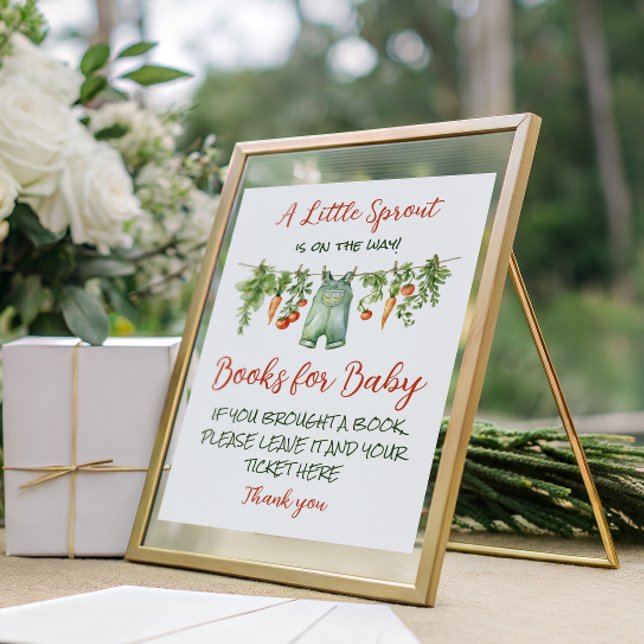 Poster Farm Little Sprout Clothesline Baby Shower Books (Criador carregado)