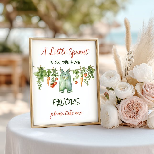 Poster Farm Little Sprout Clothesline Baby Shower Favor (Criador carregado)