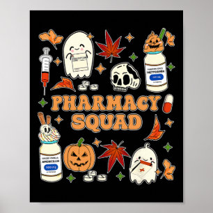 Poster Farmacêutica Funny Pharmacy Squad Halloween Farmac