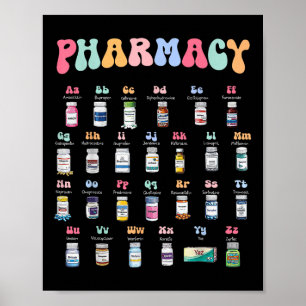 Poster Farmácia Alfabeto Médico Farmacêutico