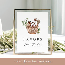 Poster Farmers Market Bridal Shower Favor Table Sign