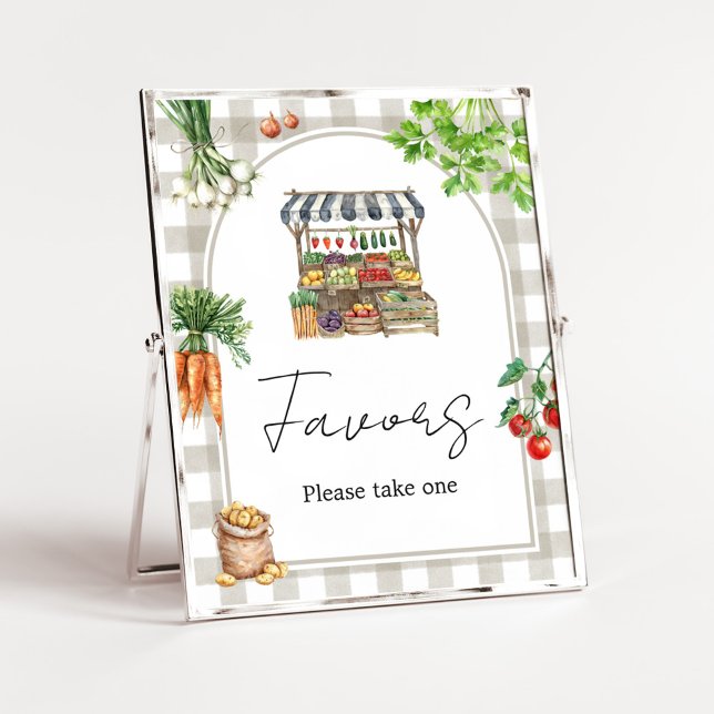 Poster Farmers Market Locally Grown Shower Favors Sign (Farmers Locally Grown Shower Sign)