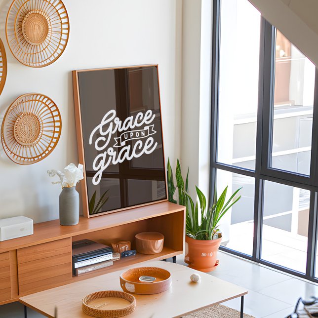 Poster Farmhouse Brown Christian Grace sob graça (Criador carregado)