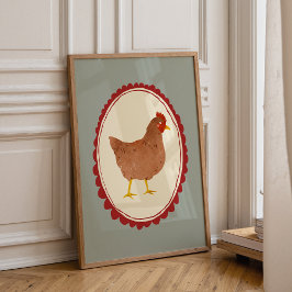 Poster Farmhouse Chicken Rustic Baby Room Print