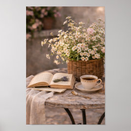 Poster Farmhouse Coffee Table Still Life Floral Wall Art