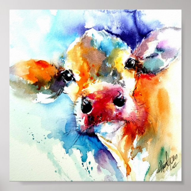 Poster Farmhouse Cow de Natalie Graham - (Frente)