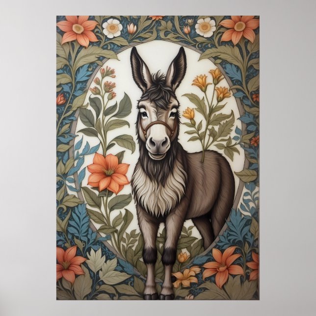 Poster Farmhouse Donkey William Morris Inspirou (Frente)