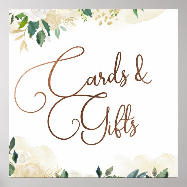 Poster Farmhouse Fresh Cards & Gifts Wedding Table Sign (Frente)