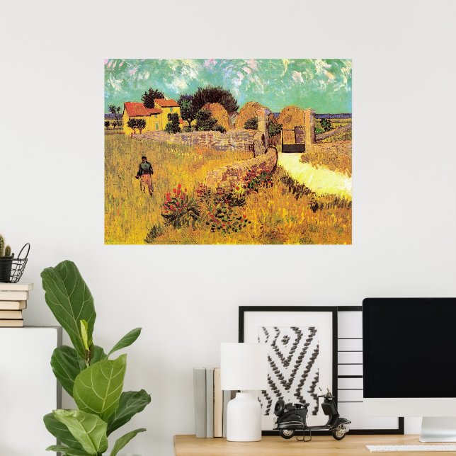 Poster Farmhouse in Provence por Vincent van Gogh (Escritório em casa)