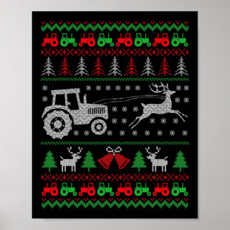 Poster Farming Trator Reindeer Fazenda Funny Farmer Ugly