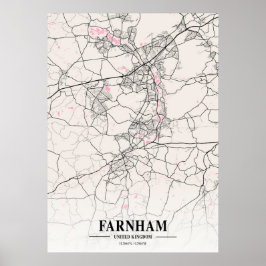 Poster Farnham - United Kingdom Neapolitan City Map