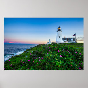 Poster Faróis Ponto Lighthouse Bristol Maine