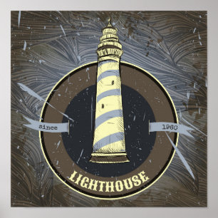 Pôster Farol 1960 do vintage