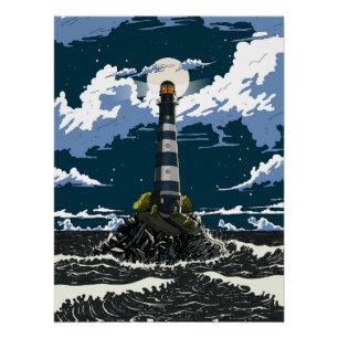 Pôster Farol à Noite
