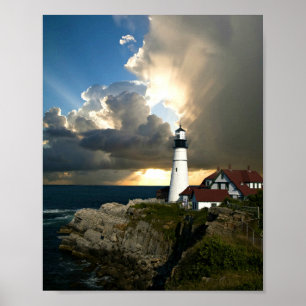 Poster Farol ao pôr do sol