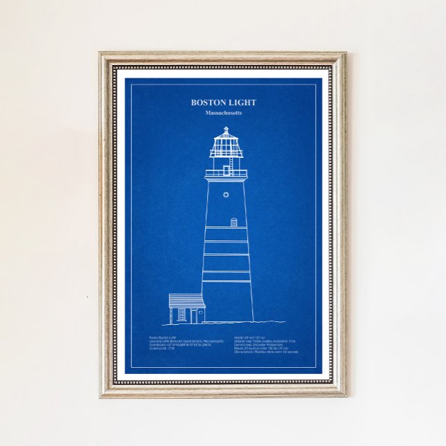 Poster Farol Boston Light - Massachusetts – AD (Criador carregado)