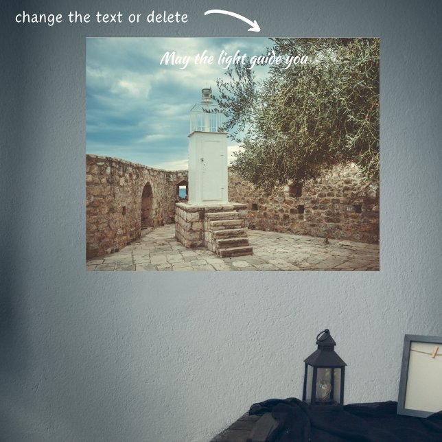 Poster Farol branco e oliveira (Criador carregado)