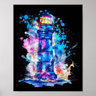 Poster Farol Casa à Beira-Mar Vela Praia Mar Boating