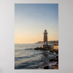 Poster Farol Costeiro em uma Costa Rochosa