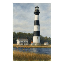 Farol da Ilha Bodie em Aquarela