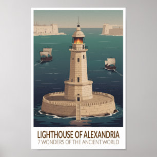Poster Farol de Alexandria 7 Maravilhas do Mundo