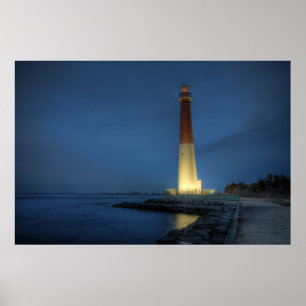 Poster Farol de Barnegat na noite