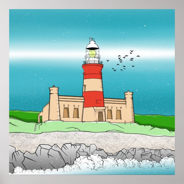 Poster Farol de Cape Agulhas (Frente)