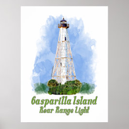 Poster Farol de Gasparilla Island Rear Range - Flórida