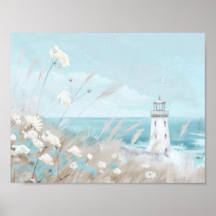 Poster farol de ilustração de estilo aquarela