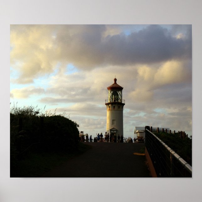 Pôster Farol de Kilauea Point ao anoitecer (Frente)