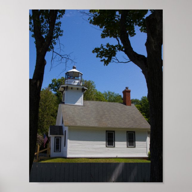 Pôster Farol de Mission Point, Michigan (Frente)