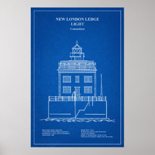 Poster Farol de New London Ledge - Connecticut – AD