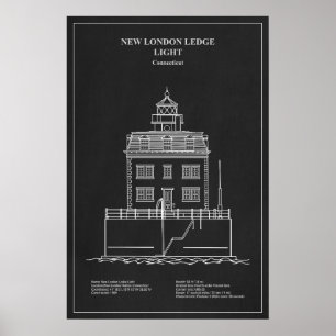 Poster Farol de New London Ledge - Connecticut – PD