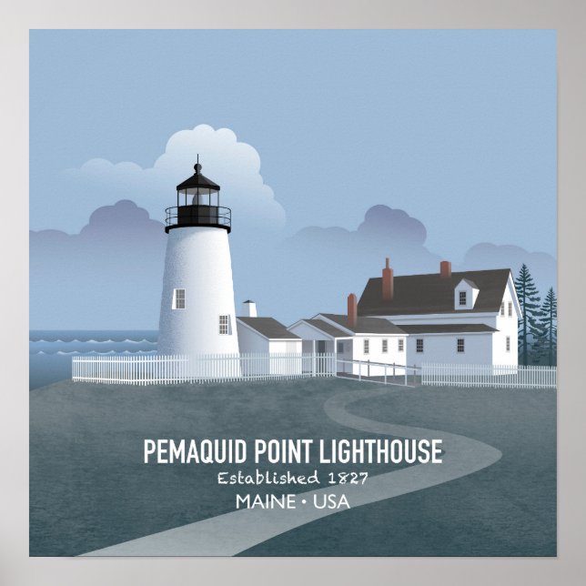 Poster Farol de Pemaquid Point (Frente)