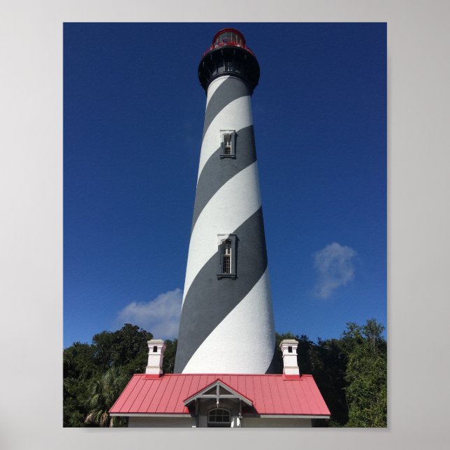 Poster Farol de St. Augustine e céu azul. (Frente)