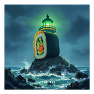 Pôster Farol de Sushi Gigante Fantasia Fofa