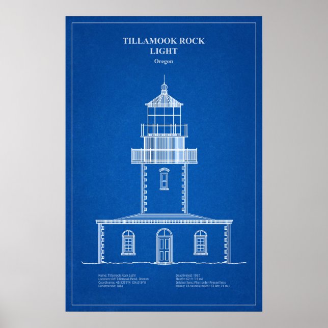 Poster Farol de Tillamook Rock - Oregon – AD (Frente)