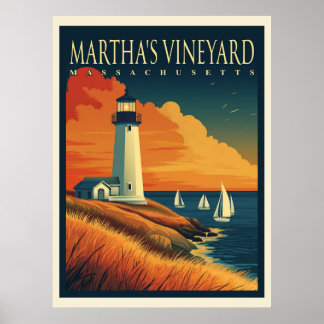 Poster Farol de Vineyard de Martha