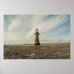 Poster Farol de Whiteford, península de Gower, Gales do