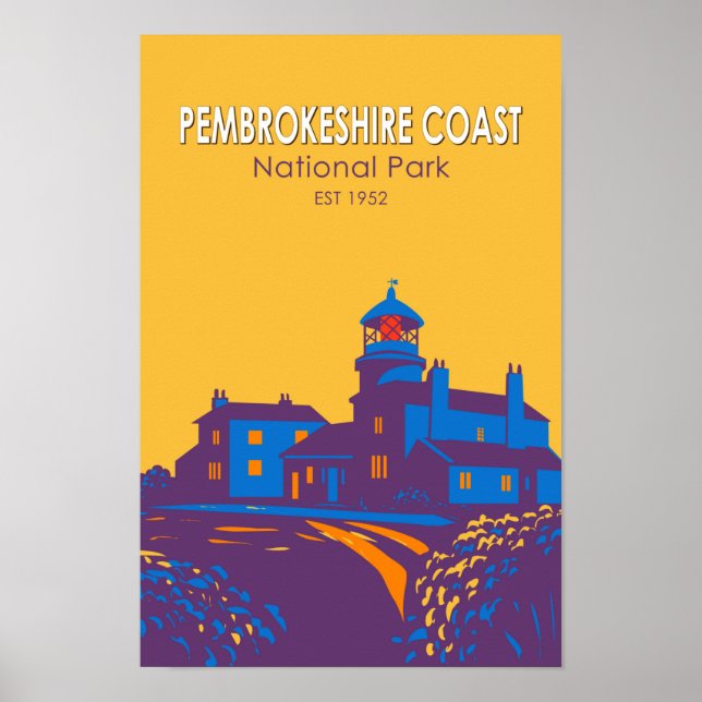 Poster Farol do Parque Nacional da Costa de Pembrokeshire (Frente)