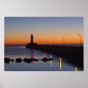 Pôster Farol do píer norte em Duluth, Minnesota,