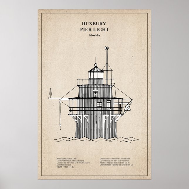 Poster Farol Duxbury Pier Light - Massachusetts -SBD (Frente)