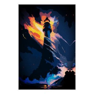 Pôster Farol Eetéreo - Capa de Mar Dramática