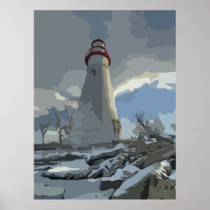 Pôster Farol na neve