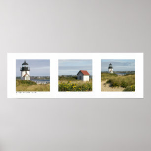 Pôster Farol Nantucket, Triptych de Massachusetts