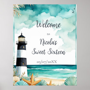 Poster Farol Náutico Doce Dezesseis Aniversário