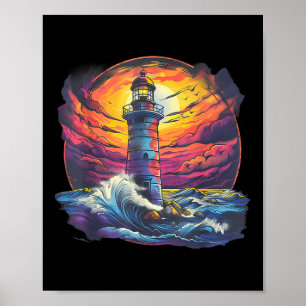 Poster Farol Navegação Praia Mar Boating Casa à Beira-Mar