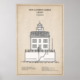 Poster Farol New London Ledge - Connecticut - SBD