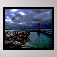 Farol sob Stormy Sky
